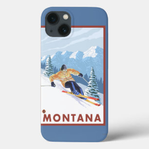 Case-Mate iPhone Case Skieur de neige de Downhhill - Montana