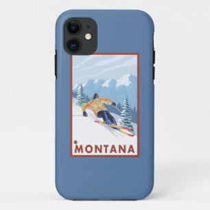 Case-Mate iPhone Case Skieur de neige de Downhhill - Montana