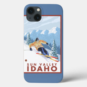 iPhone 13 Case Skieur de neige de Downhhill - Sun Valley, Idaho