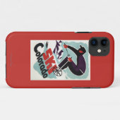 Coques Case-Mate iPhone Skieur habillé noir et pourpre (Dos (Horizontal))