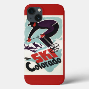 Coques Pour iPhone Skieur noir et par pourpre vêtu