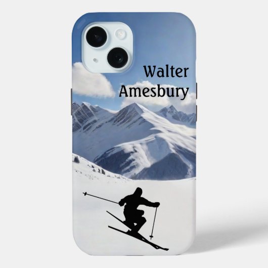 Coques Case-Mate iPhone Skiing Mountain Scene personalize (Verso)