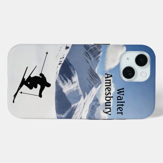 Coques Case-Mate iPhone Skiing Mountain Scene personalize (Verso (horizontal))