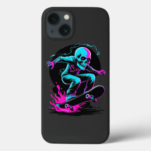 Case-Mate iPhone Case Skull Neon Skateboard Art - Edgy Skate Design