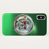 Coques Case-Mate iPhone SKULL RIDERS MONOGRAMME vert (Dos (Horizontal))