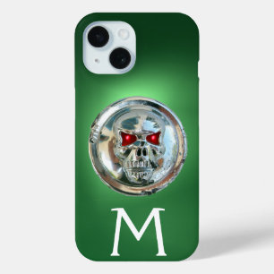 Coque Pour iPhone 15 SKULL RIDERS MONOGRAMME vert