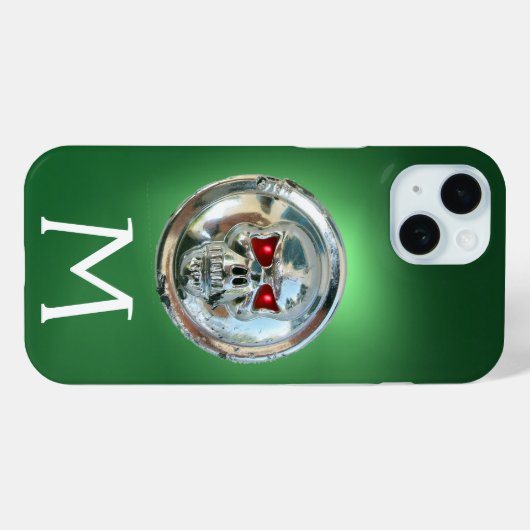 Coques Case-Mate iPhone SKULL RIDERS MONOGRAMME vert (Verso (horizontal))