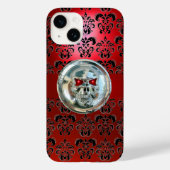 COQUES Case-Mate iPhone SKULL RIDERS RED BLACK DAMASK (Verso)