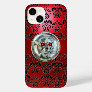 COQUES POUR iPhone SKULL RIDERS RED BLACK DAMASK
