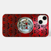 COQUES Case-Mate iPhone SKULL RIDERS RED BLACK DAMASK (Verso (horizontal))