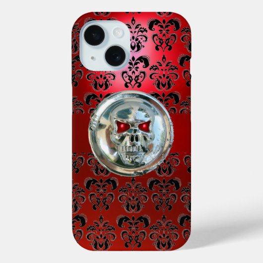 COQUES Case-Mate iPhone SKULL RIDERS RED BLACK DAMASK (Verso)
