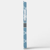 Coques Case-Mate iPhone Sky Blue Grey Blanc Quatrefoil marocain Monogramme (Verso / Gauche)