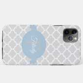 Coques Case-Mate iPhone Sky Blue Quatrefoil Personnalisé (Dos (Horizontal))