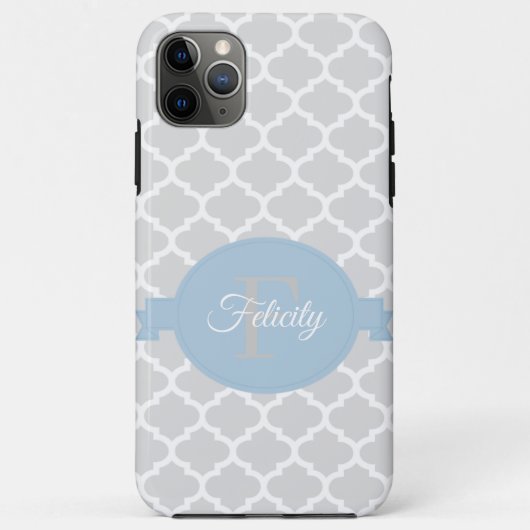 Coques Case-Mate iPhone Sky Blue Quatrefoil Personnalisé (Dos)