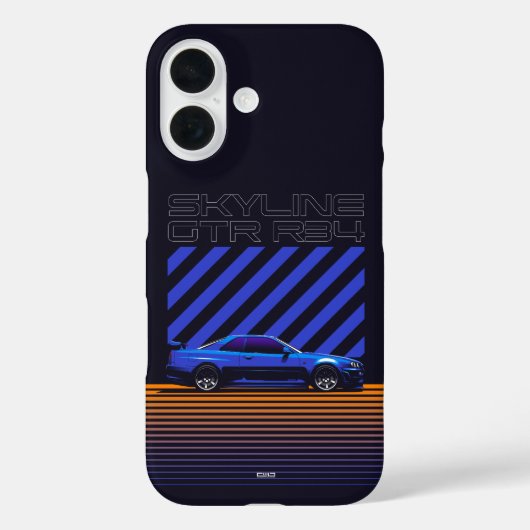 Coques Case-Mate iPhone Skyline GT-R R34 Bayside Blue (Verso)