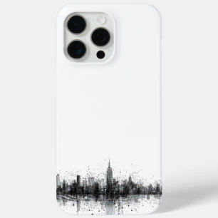 Coque iPhone 15 Pro Max Skyline noir et blanc