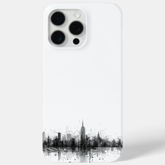 Coques Case-Mate iPhone Skyline noir et blanc (Verso)