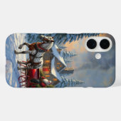 Coques Case-Mate iPhone Sleigh Père Noël à cheval de Noël (Verso (horizontal))