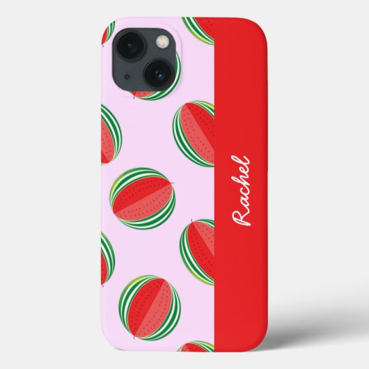Coques Case-Mate iPhone Sliced watermelon pattern on pink (Verso)
