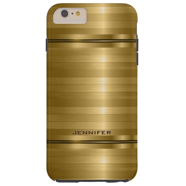 Coques Case-Mate iPhone Slick Metallic Gold Print Stripes (Dos)