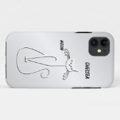 Coques Case-Mate iPhone Slinky Black Cat Meow Meow Green Eyes sur argent (Dos (Horizontal))