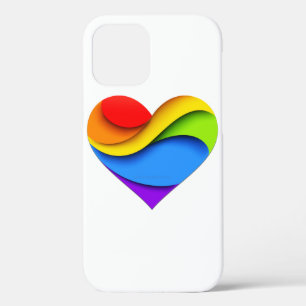 Case-Mate iPhone Case SlipperyJoe's cœur en forme arc-en-ciel rouge oran