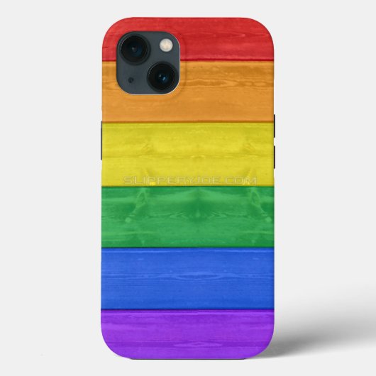 Coques Case-Mate iPhone SlipperyJoe's orgueil drapeau en bois horizontal a (Verso)