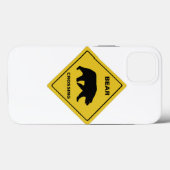 Coques Case-Mate iPhone SlipperySignal de passage de l'ours de Joe silhoue (Verso (horizontal))