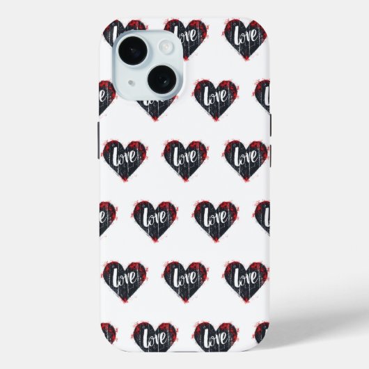 Coques Case-Mate iPhone Slogan Black Heart Love (Verso)