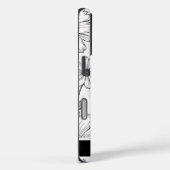 Coques Case-Mate iPhone Smartphone Black White Floral Line Art (Verso / Droite)