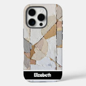 Coques Case-Mate iPhone Smartphone en mosaïque neutre Impasto texturé (Verso)