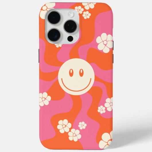 Coques Case-Mate iPhone Smile - rose, orange et crème (Verso)