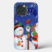 Coques Case-Mate iPhone Smiling snowman et Santa Claus (Verso)