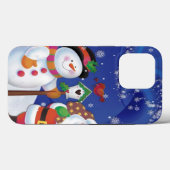 Coques Case-Mate iPhone Smiling snowman et Santa Claus (Verso (horizontal))