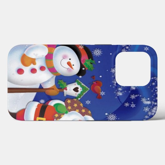 Coques Case-Mate iPhone Smiling snowman et Santa Claus (Verso (horizontal))