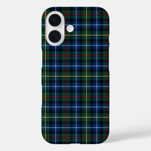 Coques Case-Mate iPhone Smith Tartan bleu, vert et noir plaid (Verso)