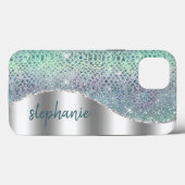 Coques Case-Mate iPhone Snakeskin Diamond Sparkly Personnalisé (Verso (horizontal))