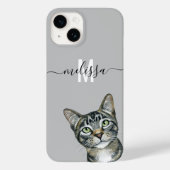 Coques Case-Mate iPhone Sneaky Peeking Chat Nom du monogramme (Verso)