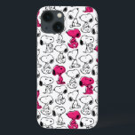Case-Mate iPhone Case Snoopy Black & Magenta Pattern<br><div class="desc">Take a look at this super cute design featuring Snoopy in a black and magenta pattern.</div>