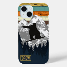 Snowboard Ski Montagne Ski pistes Retro Nom