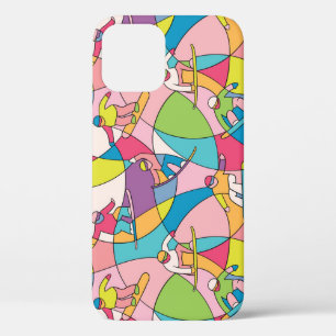 Case-Mate iPhone Case snowboarders colorés : motif vintage sans soudure.