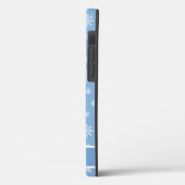 Coques Case-Mate iPhone Snowflakes Baby blue motif nom personnalisé (Verso / Gauche)