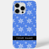 Coques Case-Mate iPhone Snowflakes blanc, Bleu, Votre nom, Personnaliser (Verso)