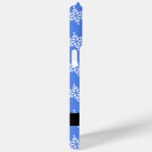 Coques Case-Mate iPhone Snowflakes blanc, Bleu, Votre nom, Personnaliser (Verso / Droite)