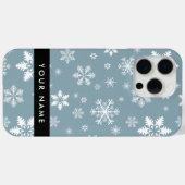 Coques Case-Mate iPhone Snowflakes blanc, Grey, Votre nom, Personnaliser (Verso (horizontal))