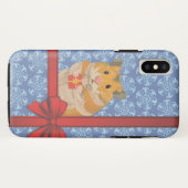 Coques Case-Mate iPhone Snowflakes Christmas Hamster (Dos (Horizontal))