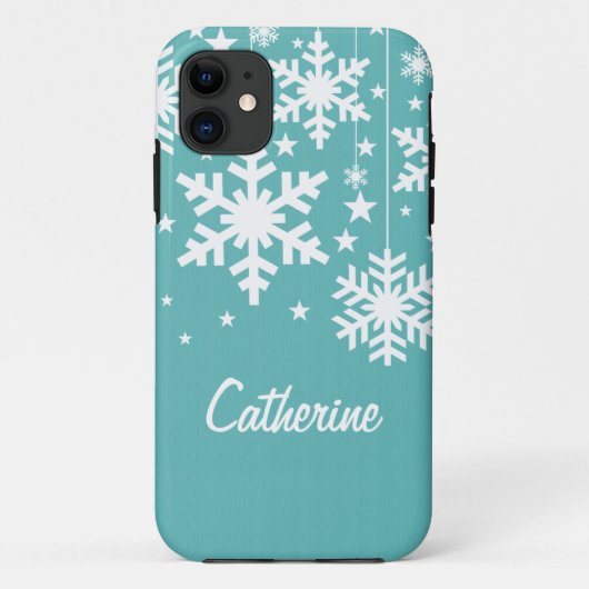 Coques Case-Mate iPhone Snowflakes et Stars CM iPhone 5 BT ID Coque, Aqua (Dos)