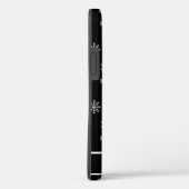 Coques Case-Mate iPhone Snowflakes motif noir nom personnalisé (Verso / Droite)