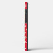 Coques Case-Mate iPhone Snowflakes motif rouge nom personnalisé (Verso / Gauche)