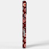 Coques Case-Mate iPhone Snowflakes on Burgundy (Verso / Droite)